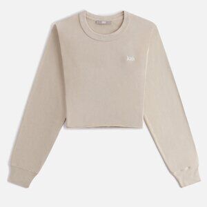 Kith Cotton Long Sleeve Crop Top - Khaki (S)